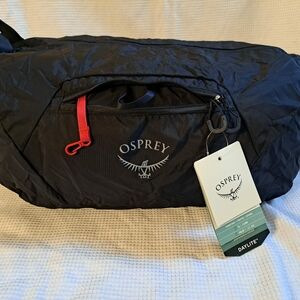 OSPREY Daylite Packable Stowable Black Duffel Bag with Red Accent